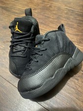 CLEAN Air Jordan 12 size 6c Retro "Black Taxi" 850000-071 Toddler Baby