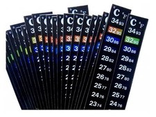 LCD STICK ON DIGITAL THERMOMETER ADHESIVE AQUARIUM FISH TANK WINDOW STRIP B2G2