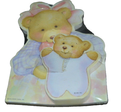 Memo Pad Set MAMA TEDDY BEAR & BABY HYACINTH CUDDLESWORTH DIE-CUT Sealed! Vtg