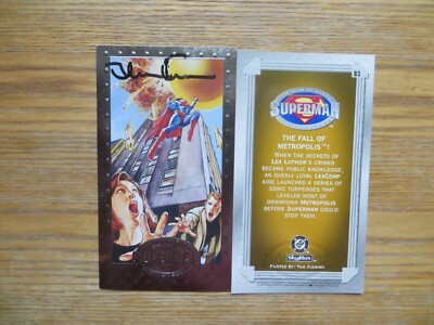 1995 SUPERMAN MAN 0F STEEL PREMIUM TALL CARD SET METROPOLIS SIGNED TOM FLEMING