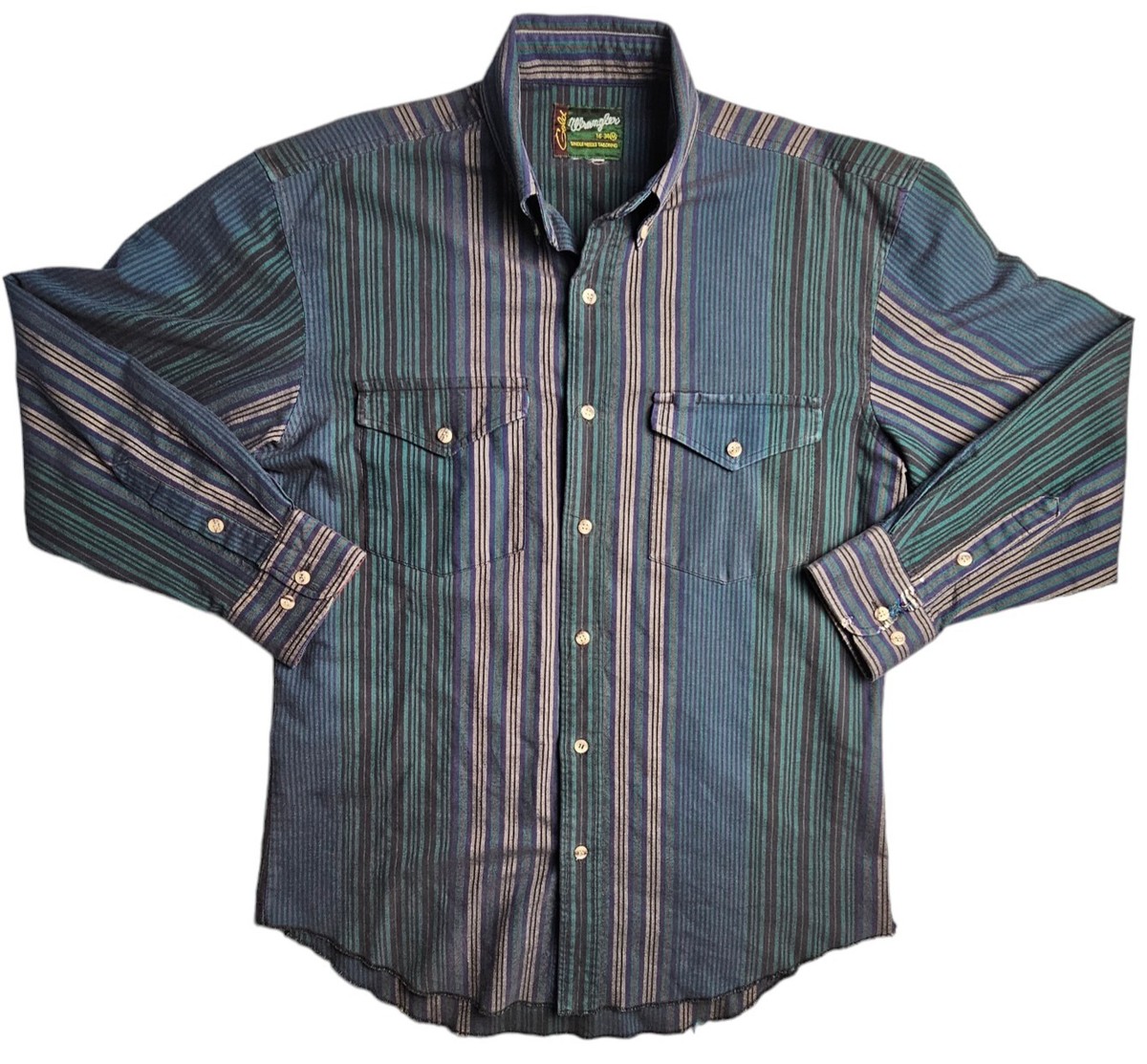 Vintage Wrangler Gold Shirt Mens M 16-34 Single Needle Vintage Wrangler Gold Shirt Mens M 16-34 Single Needle