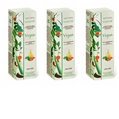 VELVETIC 3x Enthaarungscreme Gesicht VEGAN Haarentfernungscreme Haarentfernung Creme Aloe