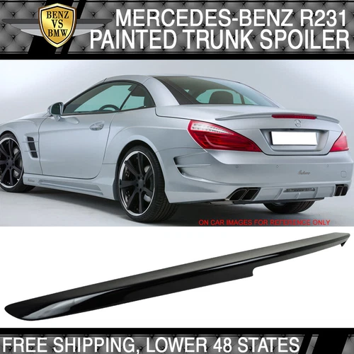 Fits 13-20 Benz SL-Class R231 Trunk Spoiler Painted #197 Obsidian Black Metallic