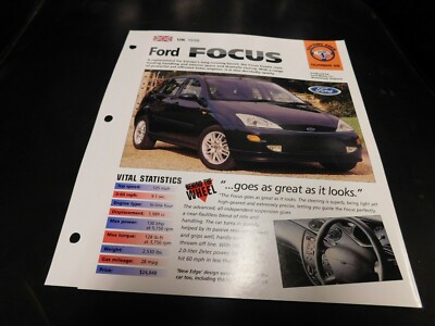 1998 Ford Focus Euro Spec Sheet Brochure Photo Poster