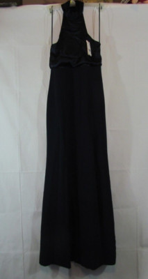 $695 Cinq A Sept Women's NAVY Silk Lined Alexandra Turtleneck Gown Dress Size 6