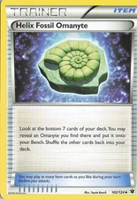 Helix Fossil Omanyte 102/124 Uncommon Fates Collide Pokemon Lightly Played (L1)