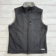 Woolrich Women  s Medium Cinder 100 Wool Zip Vest Zip Pockets, Fleece Collar