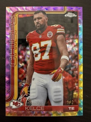 2025 Topps Chrome - Travis Kelce #150 Tie Dye Geometric /2 Image Variation