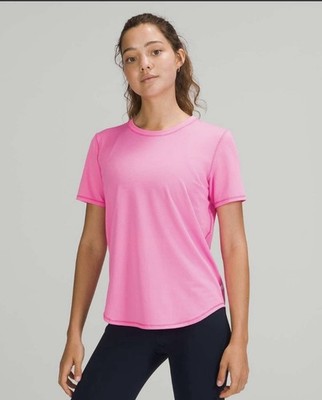Lululemon High Neck Running and Training T-Shirt - Pow Pink Light- Size Small 4