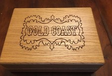 Vintage Wooden Box Laser Art 10x7.5x3 Well made in the USA