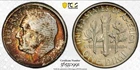 1963-D Roosevelt Dime PCGS MS/66 FB Rare Full Band Awesome Toned Only 81 Graded
