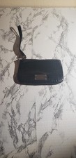Small Nine West Black Clutch. Zip Closure. Reptile Print