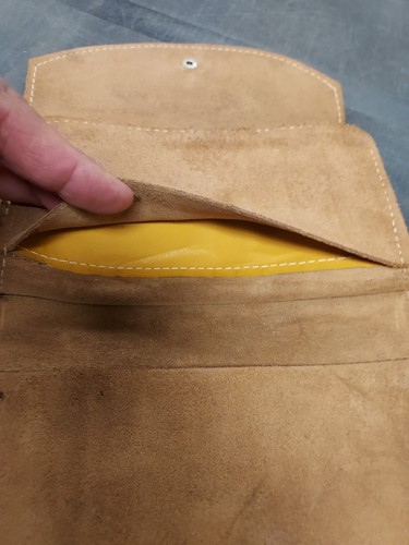 Vintage 70er Wildleder Geldbörse Made In Brazil in hellbraun neuwertig - Bild 7 von 9