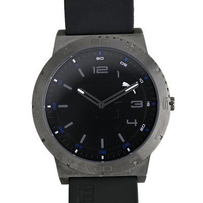 Puma Form Sport Watch Gunmetal Gray Case Black Rubber Strap