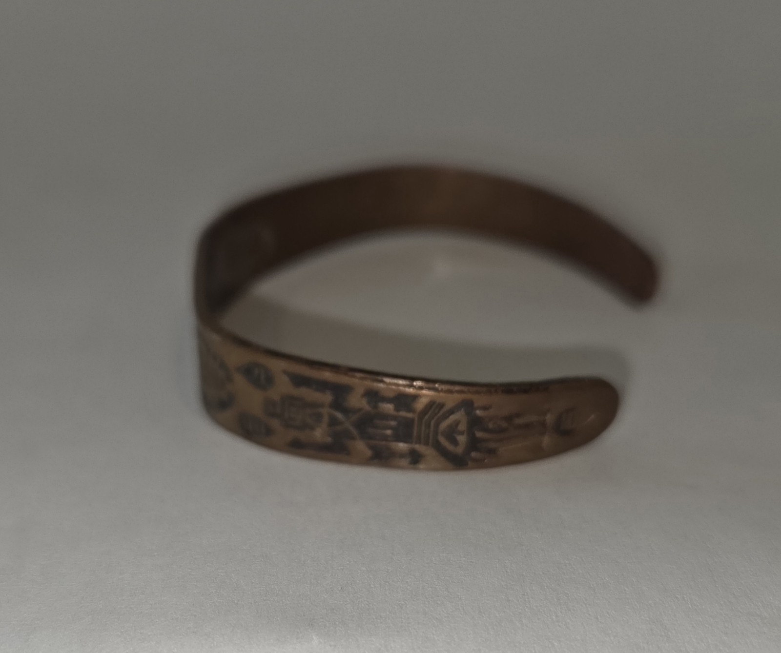 Solid Copper Native American Bracelet Navajo Vint… - image 3