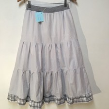 Skirt Girls XL 14/16 Maxi Gray Ruffle Tier Cotton Lined Plaid Mom and Pop's Kids