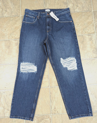 New The Drop sz 30 Luca dark indigo denim Jeans high rise loose straight 2605