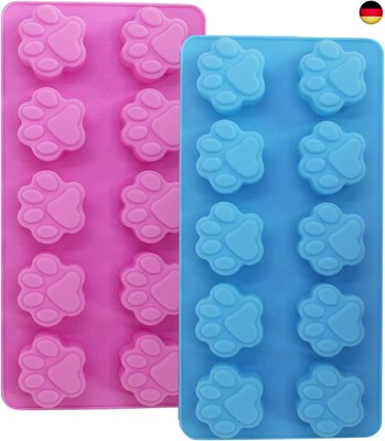 Karjiaja 2 Pack Silikonformen Puppy Dog Paw Shaped, Silikonform Hundepfote