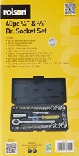 Rolson 40Piece Socket Set | 1/4" & 3/8" Drive | Durable & Versatile