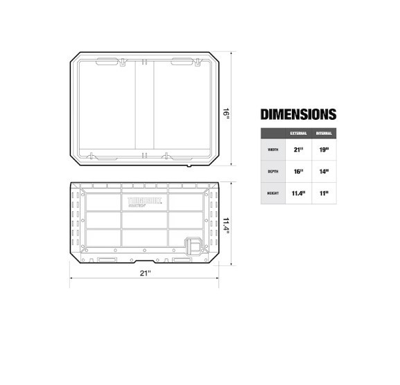 TOUGHBUILT STACKTECH Crate 21-in W x 11.4-in H x 16-in D Plastic