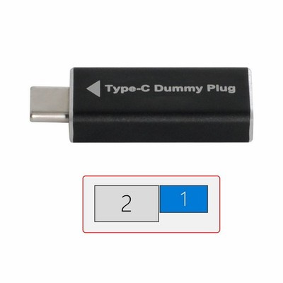 Virtual Display Adapter USB-C TypeC Dummy Plug Headless Ghost Emulator Connector