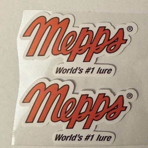 LICENSED MEPPS STICKER  LURE COMPANY LOGO STICKER 50 X 30mm X 2 WORLDS No1 Lure - Image 2 of 2
