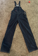 NWT Women's Dickies Bib Overalls Med Blue 100 Cotton Relaxed Fit SZ MEDIUM