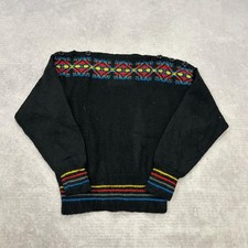 Vintage Knitted Jumper abstract patterned knit sweater Women's M 12-14 