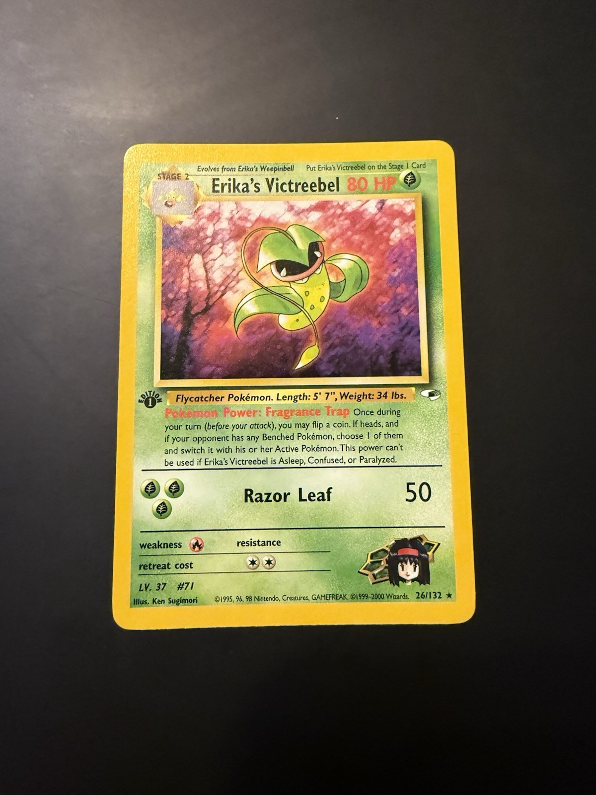 Pokemon TCG Gym Heroes 1st Edition - Erika's Victreebel #26 Rare M/NM