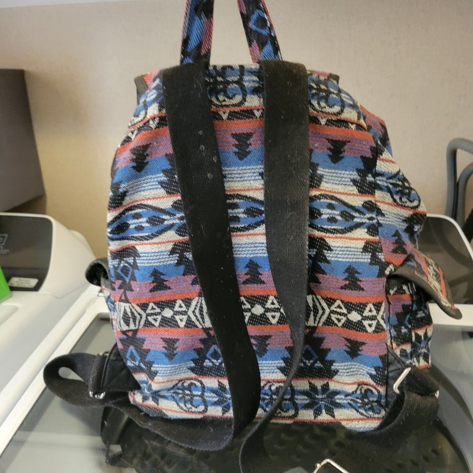Colorful Patterned Canvas Backpack - image 3