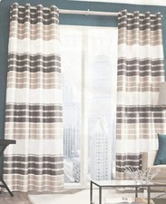 Ösenschal Weiß/beige/taupe  245/140cm. Ösengardine/Vorhang mit Ösen NEU