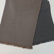Double Sided Scarf Silk Wool Paisley and Solid Made in England 52" by 11"