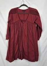 American Eagle Outfitters Crinkle Crochet Boho Peasant Beachy Dress sz S