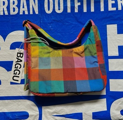 NWT Baggu Madras Mini Nylon Shoulder Bag Urban Outfitters 