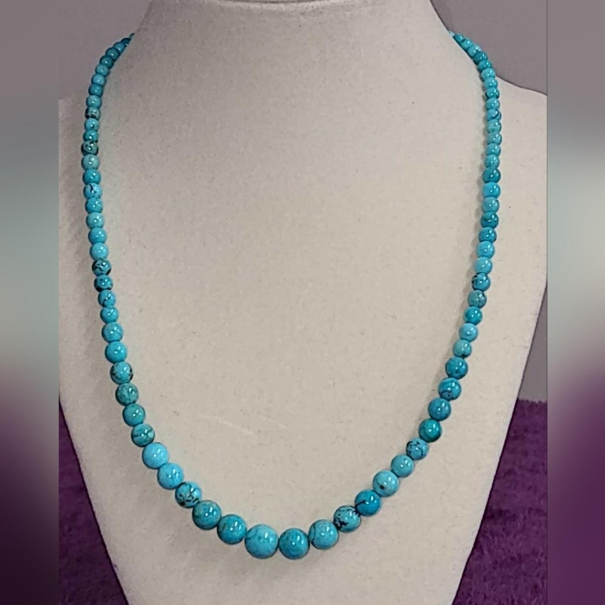 RARE Jay King Sterling Silver Graduated Turquoise Bead  display picture 2