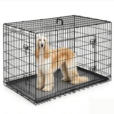 Sweetcrispy 48 Inch Dog Crate, Medium Large Dog Cage, Foldable Pet Kennel