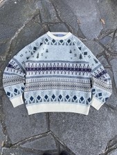 Pendleton Men's Vintage Wool Fair Isle Sweater 80s 90s Rare Size Large USA Made