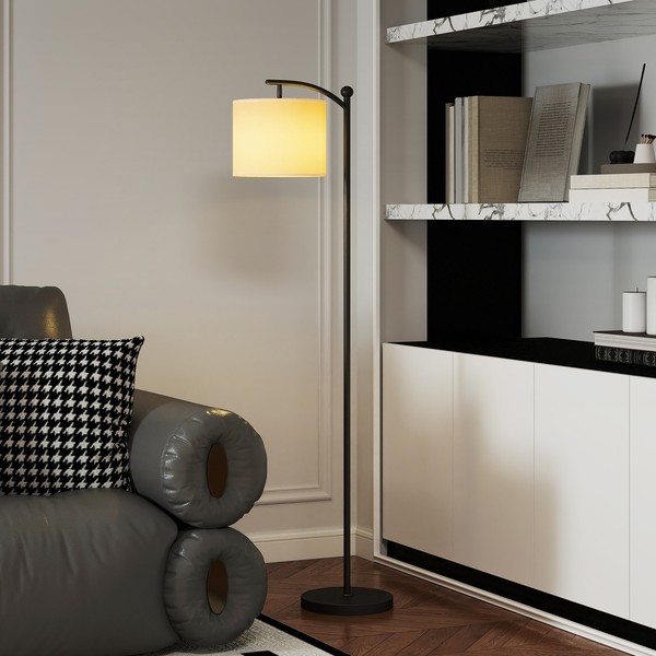 Homcom Led Stehlampe Stufenlos Dimmbar Stehleuchte Mit Lampenschirm Aus Stoff-image