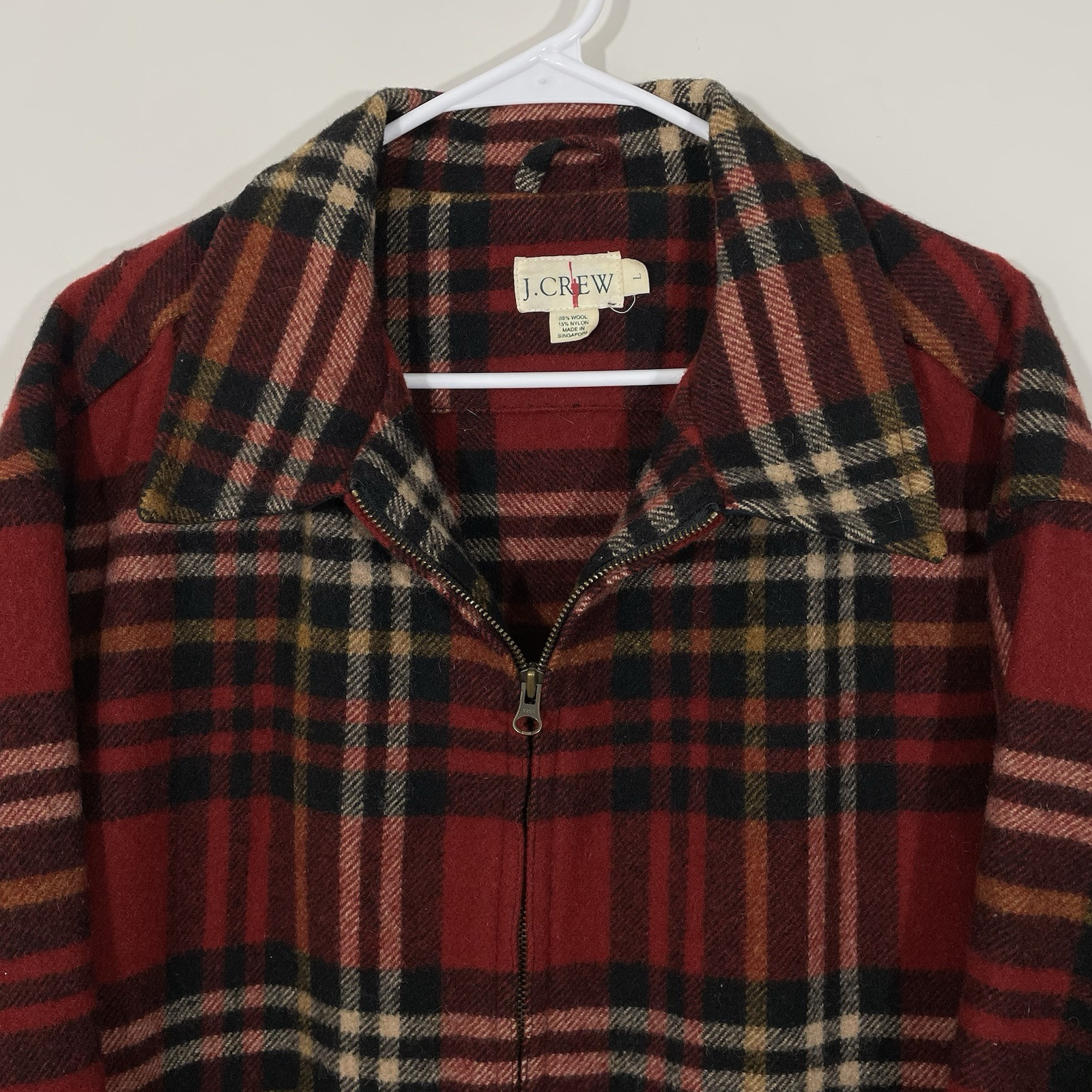 FILA Giacca uomo vintage J Crew remi quadri lana caccia Mackinaw grande full zip