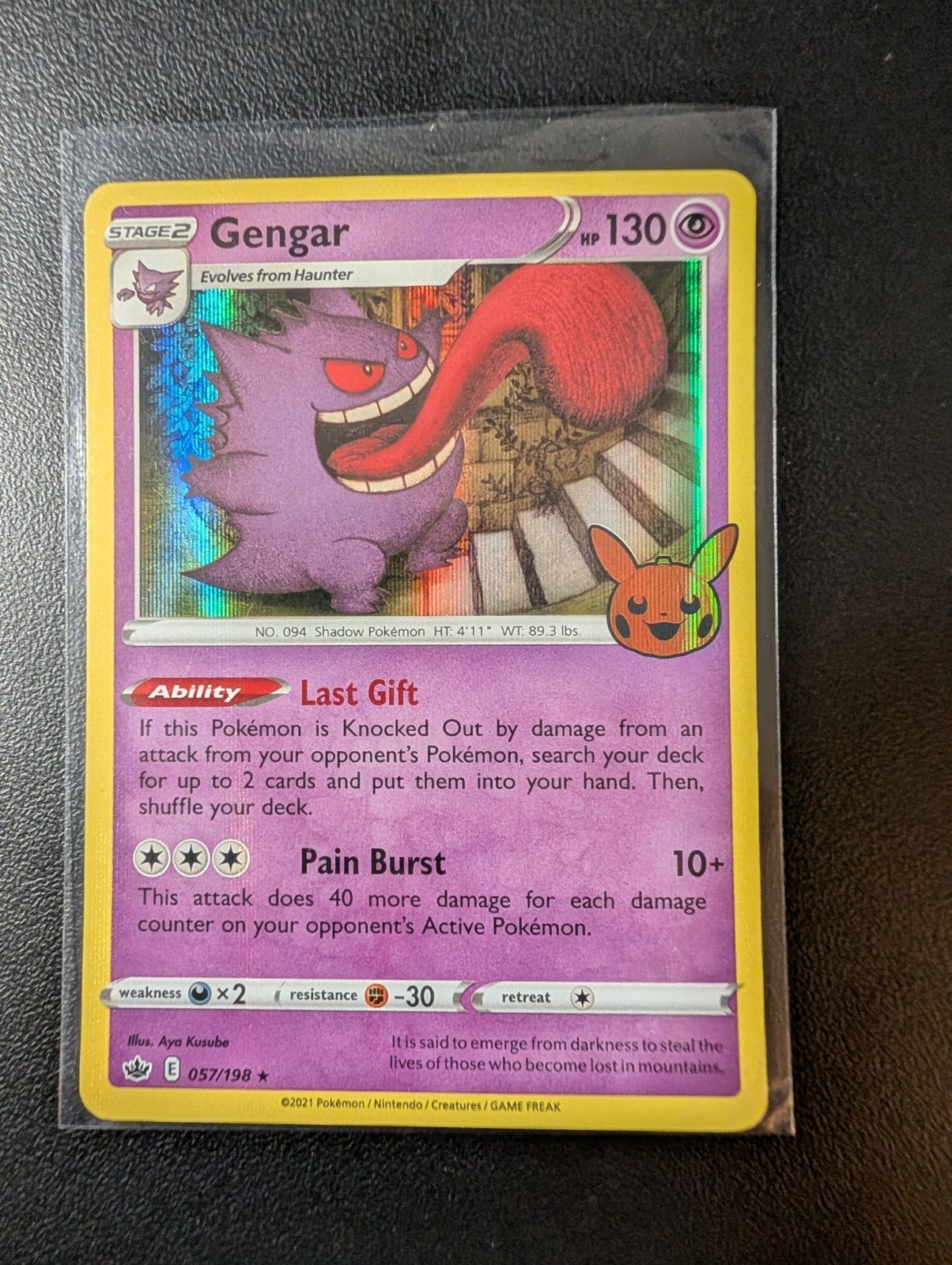 Pokemon - Gengar 57/198 Trick or Trade Chilling Reign Holo Rare 2021 NM