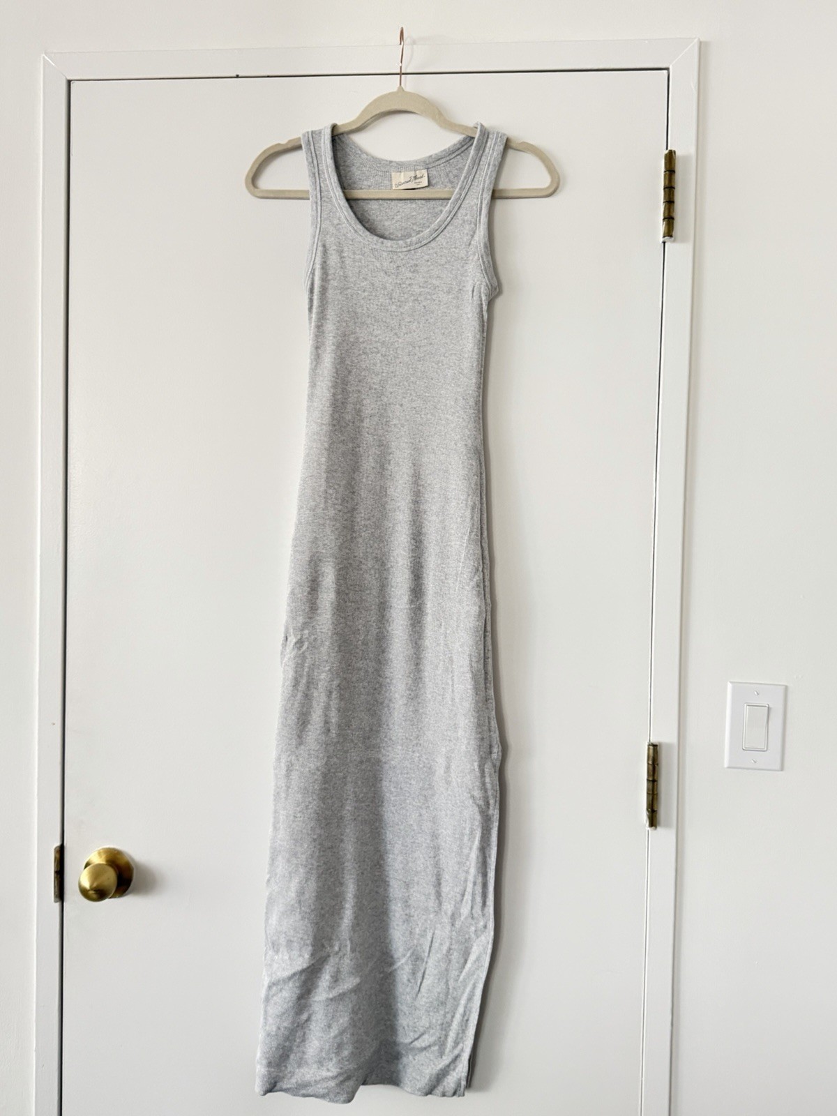 Universal Thread Gray Sleeveless Knit Maxi Tank Dress Scoop Neck Size S
