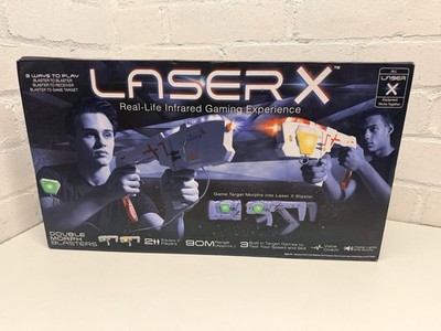 LASER X INFRAROT DOUBLE MORPH BLASTER 90M REICHWEITE 2 SPIELER VERPACKT