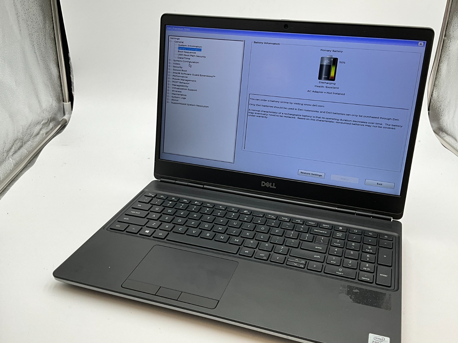 Dell Precision 7550, 15.6-Inch Laptop, with Intel Core i7 10th Gen.