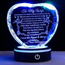 Gifts for Wife with Colorful LED Base Romantic Wedding Anniversary I Love You...