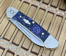 Case XX USA 2025 Ultra Violet ROSES Bone 1/500 Baby Butterbean Pocket Knife