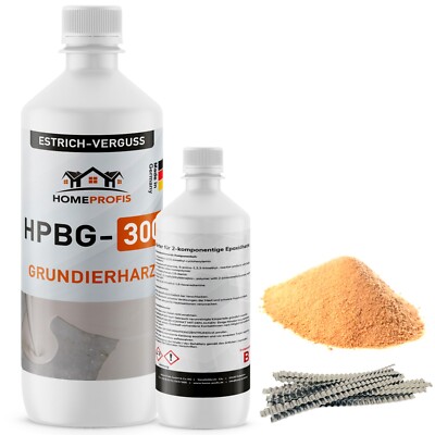 ESTRICH REPARATUR SET - 1,5kg 2K Epoxidharz Vergussmasse + 20