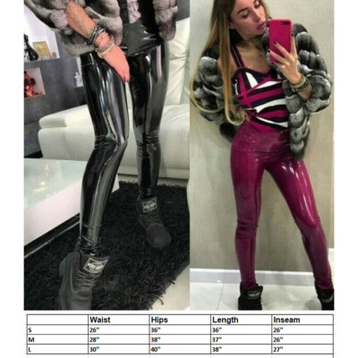 Women Wet Shiny Vinyl Leather High 