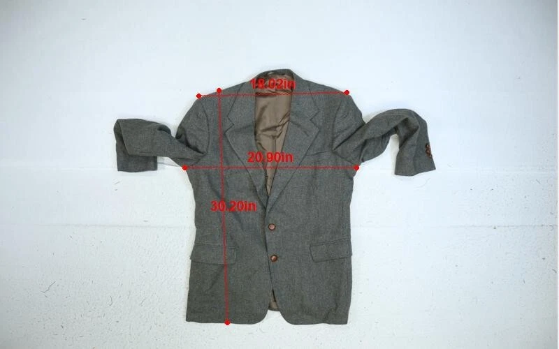 Abrigo deportivo Arnold Palmer vintage para hombre gris solapa muesca 2 botones parche en el codo 40R Foto 4 de 4