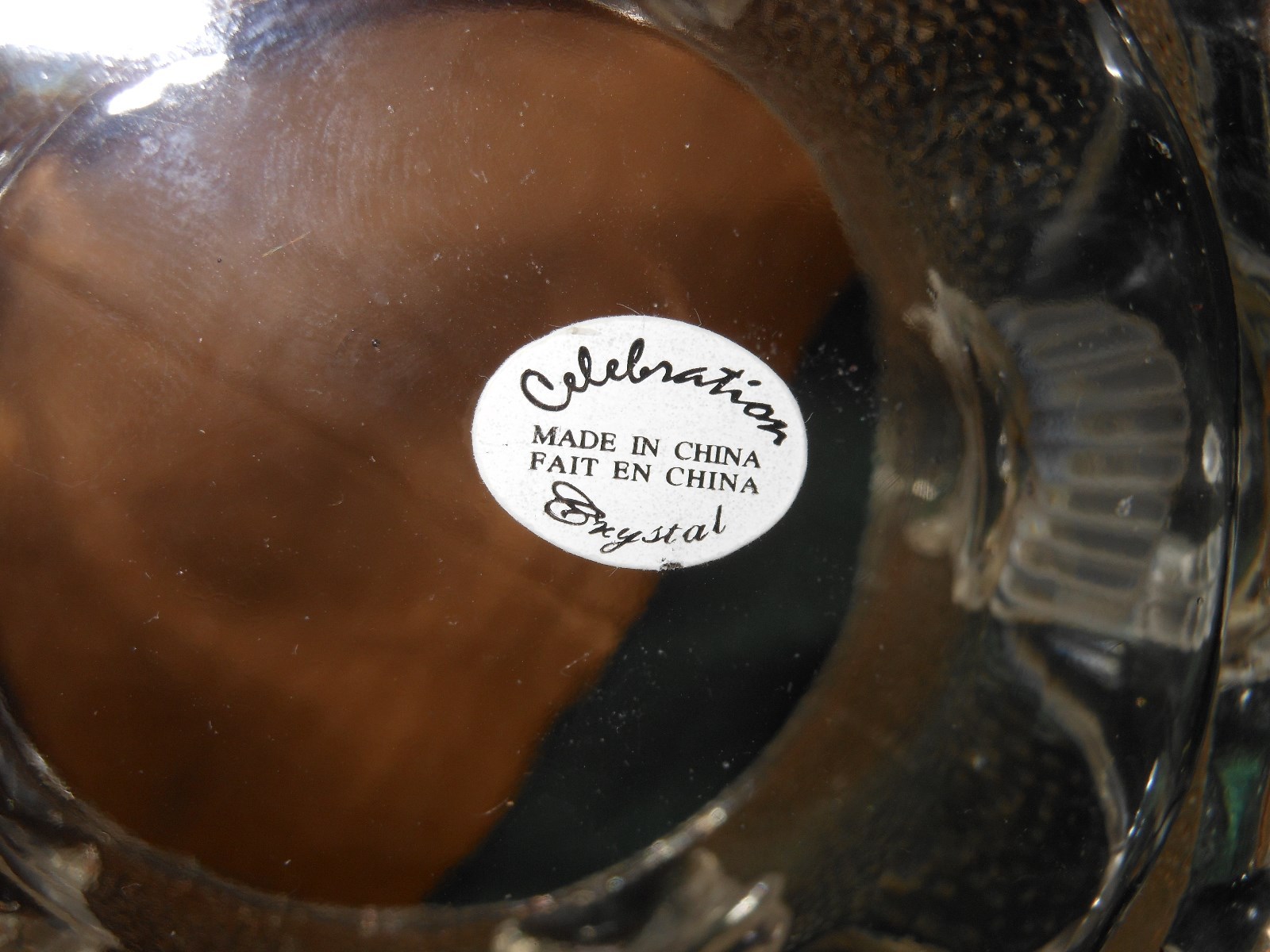 Celebrations Crystal Glass SNOWMAN Candle Holder