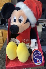 1998 The Disney Store An Enchanted Christmas Mickey Mouse Santa Hat Plush